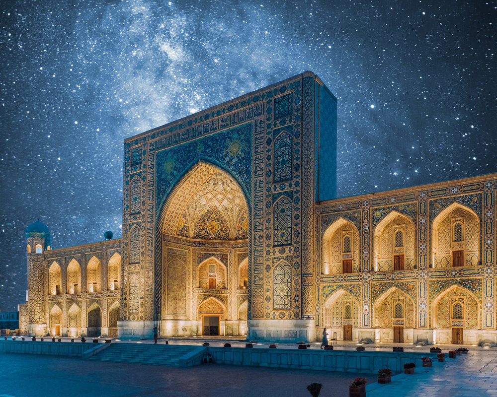Registan Square in Samarkand, Uzbekistan: educational and cultural heritage